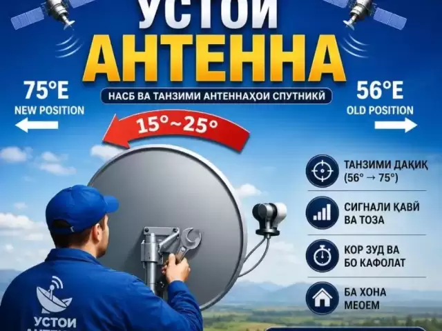 Услуги установка антенна 1, farmo.tj